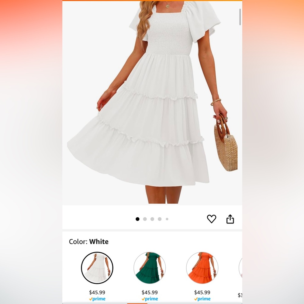 Lillusory women’s summer casual midi dress in white